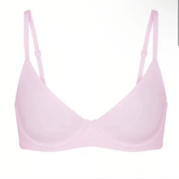 SKIMS Fits Everybody Unlined Demi Bra In Cherry Blossom NWT 42A - Picture 2 of 3